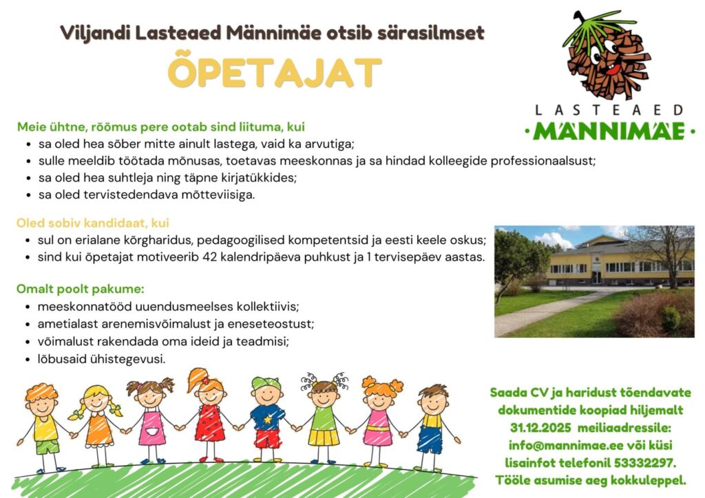 Tööpakkumine õpetajale